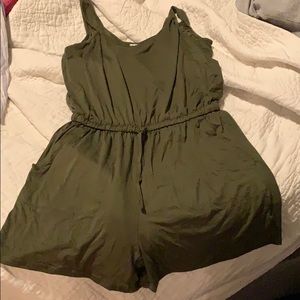 Army green romper